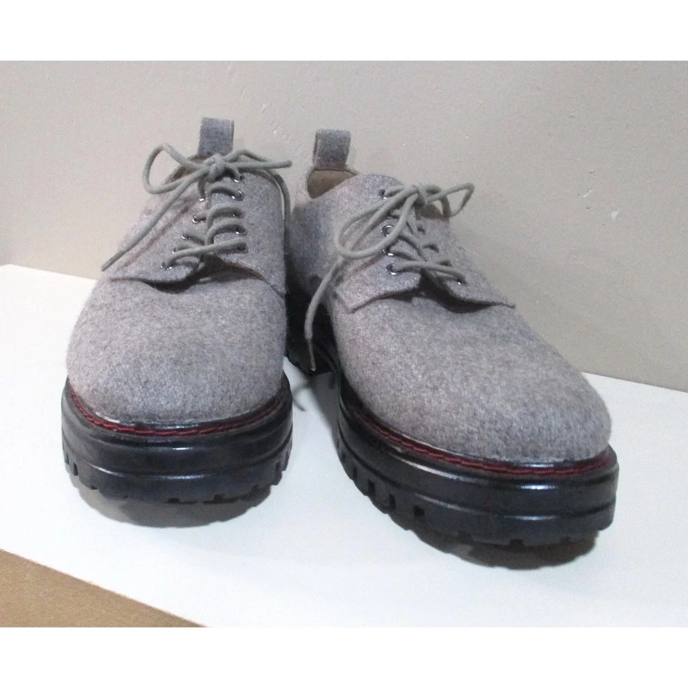 Aerosoles Mens Grey Felted Wool Lug Sole Oxford Platform Lace Up Shoes Size 11